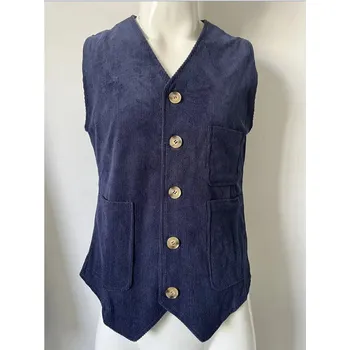 Best Fashion Pánské manšestrové sako pro elegantní styl Velikost: XL, Barva (Varianta): Dark blue Vest