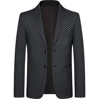 Best Fashion Pánské elegantní sako pro moderní business styl Barva: Černá, Velikost: 4XL
