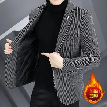 Pánské sako Best Fashion Pánské elegantní sametové sako na chladné dny Barva: Šedá, Velikost: 3XL