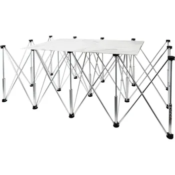 Dílenský stůl BIHUI Rozkládací nůžkový pracovní stůl 221×113×73 cm – hliníkový, nosnost 300 kg