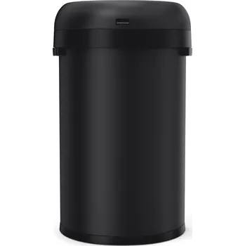 Odpadkový koš Simplehuman otevřený odpadkový koš do veřejných prostor, 60 L, půlkulatý, matná černá ocel