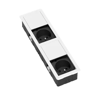 Elektrická zásuvka ASA 06025E00027 VERSAHIT MONO COMBI Vestavná zásuvková jednotka, 2x zásuvka, kabel 2 m, vidlice samostatně, bílá