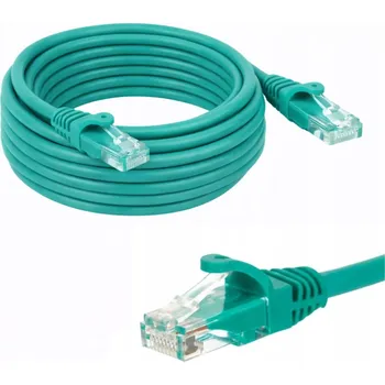 Síťový kabel Patchcord RJ45, kat. 5e UTP, 10 m, Netrack, zelený