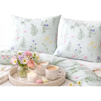 Povlečení Povlečení saténové květiny drobný vzor 220x200 jarní louka Produkt PL