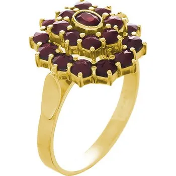 Prsten Stříbrný prsten s českým granátem, zlacený - ovál Velikost: 59