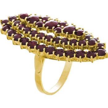 Prsten Stříbrný prsten s českým granátem, zlacený - ovál Velikost: 61