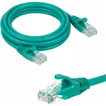 Síťový kabel Patchcord RJ45, Netrack se zalévanou koncovkou, kategorie 5e UTP, 3 m zelený