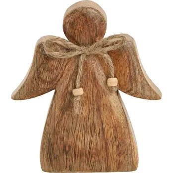 Dřevěný anděl Mango 13x15x2 cm