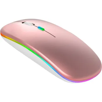 Myš Bluetooth bezdrátová myš s podsvícením - růžová