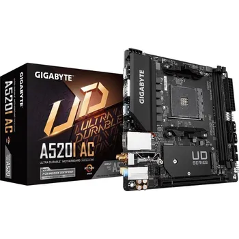 Základní deska GIGABYTE MB Sc AM4 A520I AC, AMD A520, 2xDDR4, 1xDP, 2xHDMI, WI-FI, Mini-ITX