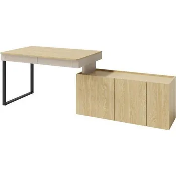 Psací stůl LC10 L/P psací stůl s komodou Luca, v pískově-béžové barvě, 125 x 74,5 x 63 cm