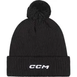 CCM Čepice Team Pom Knit SR černá, Senior + DÁREK