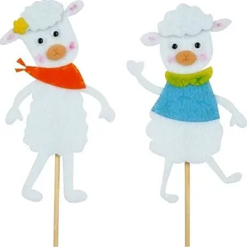 Velikonoční dekorace Zápich ovečka 11 cm + špejle