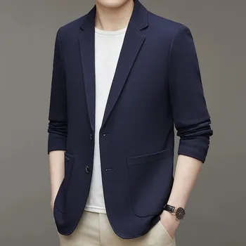 Best Fashion Pánské ležérní sako s jemnou strukturou Barva: Tmavě Modrá, Velikost: M