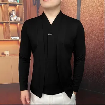 Best Fashion Pánský stylový kabát pro chladnější období Barva: Černá, Velikost: 4XL