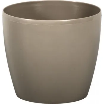 Obal na květináč Obal na květináč MAGNOLIA plast lesk 12cm hnědošedá