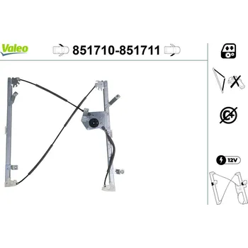 Stahovačka okna Zvedací zařízení oken VALEO 851710