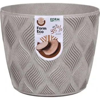 Obal na květináč Obal na květináč kulatý plastový PETIT ECO FLOW šedý 15cm