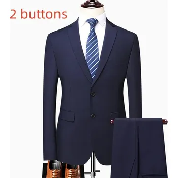 Best Fashion Pánský elegantní oblek pro formální příležitosti Velikost: S, Barva (Varianta): Navy 2 buttons