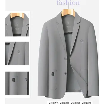 Pánské sako Best Fashion Pánské lehké letní sako pro každodenní nošení Barva: Světle Šedá, Velikost: 3XL