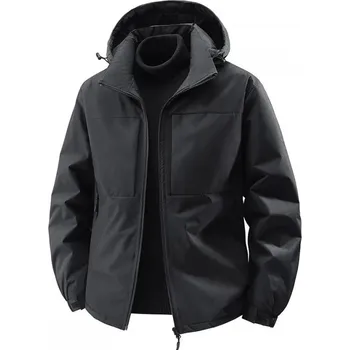 Pánský zimní kabát Best Fashion Pánská softshellová bunda s kapucí do chladna Barva: Černá, Velikost: M