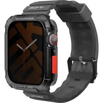 Ostatní příslušenství k chytrým hodinkám SKINARMA Shokku řemínek Apple Watch 45/44/42 mm + Kurono pouzdro Apple Watch 45/44 mm Smoke