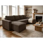 Tmavě hnědá sedací souprava do U SMART COSARO 295x140 cm