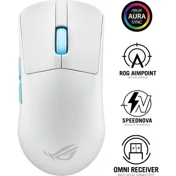 Myš ASUS myš ROG Harpe Ace Aim Lab Edition, Bluetooth, bílá