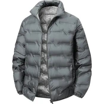 Pánský kabát Best Fashion Pánská zimní prošívaná bunda s hřejivou výplní Barva: Šedá, Velikost: 7XL