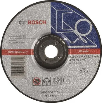 Brusný kotouč BOSCH Hrubovací kotouč profilovaný Expert for Metal A 30 T BF, 180 mm, 6,0 mm 2.608.600.315