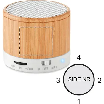 Bluetooth reproduktor Bezdrátový reproduktor bambus LASEROVÉ GRAVÍROVÁNÍ (MAX. 1 BARVA, 25X30MM) 1 barva 5 SIDE 1