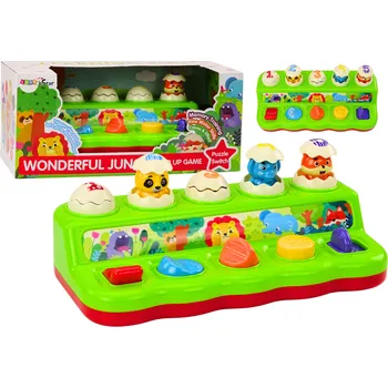 Hračka pro nejmenší Mamido Edukativní panel pro děti se zvuky - Vyskakující zvířátka