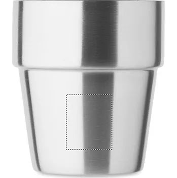 Jednorázové nádobí Dvoustěnný pohárek 250 ml TAMPONOVÝ TISK (MAX. 3 BARVY, 30X25MM) 3 barvy 100 FRONT LOWER