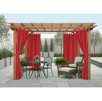Pergola Venkovní zahradní závěs s poutky SANTIAGO color 10 červená, různé rozměry (cena za 1 kus) + dárek úvaz MyBestHome Rozměr: 155x200 cm