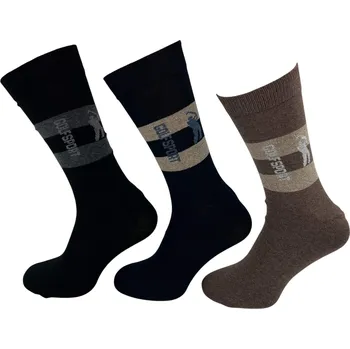 Ohne Gummi Pánské bavlněné vysoké ponožky 5 párů vícebarevné 01 Barva: Černá, Velikost: 43-46