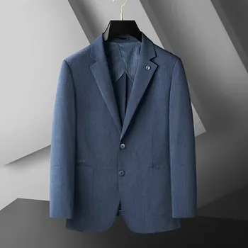 Best Fashion Pánské lehké sako pro společenské i volnočasové nošení Barva: Modrá, Velikost: 7XL