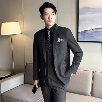 Pánský oblek Best Fashion Pánský károvaný oblek pro společenské akce Velikost: M, Barva (Varianta): grey 2201