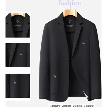 Best Fashion Pánské lehké letní sako pro business i volný čas Barva: Černá, Velikost: XL