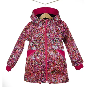Chlapecká bunda Kocour Mourek Kabát - parka softshellová RŮŽOVÉ KONFETY Velikost 98