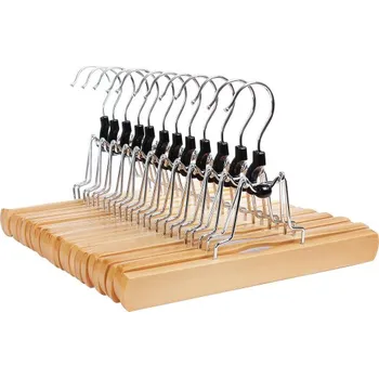 Ramínko SONGMICS Ramínka na kalhoty dřevěná 12ks, otočný háček