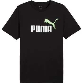 Pánské triko Puma ESSENTIALS 2 COLOR NO.1 LOGO TEE XXL Černá, Bílá, Světle zelená