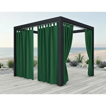 Pergola Venkovní zahradní závěs s poutky PORTO 08 zelená 155 cm x různé výšky (cena za 1 kus) + dárek úvaz MyBestHome Rozměr: 155x190 cm