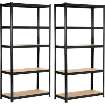 regál Sada 2 ks kovových regálů REGMET 90x40x180 cm černá