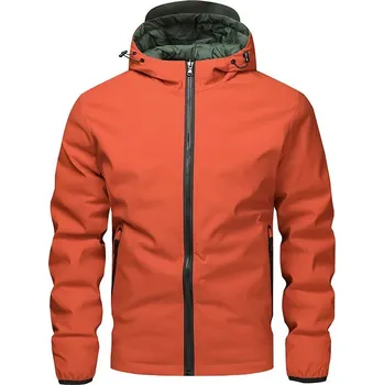 Pánský zimní kabát Best Fashion Pánská lehká zateplená bunda pro chladné dny Barva: Oranžová, Velikost: XL