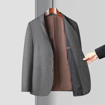 Best Fashion Pánské společenské sako pro formální i neformální události Barva: Šedá, Velikost: M