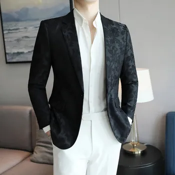 Best Fashion Pánské elegantní sako pro společenské události Barva: Černá, Velikost: 3XS