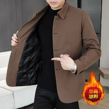 Best Fashion Pánské zateplené sako pro chladnější období Barva: Kávová, Velikost: XL