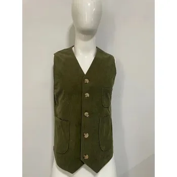 Best Fashion Pánské manšestrové sako pro elegantní styl Velikost: S, Barva (Varianta): army green Vest