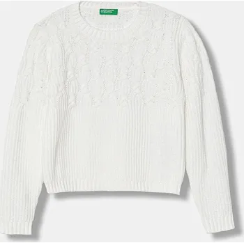Dívčí oblečení Svetr United Colors of Benetton 16CLG1010.P.seasonal bílá 00X, vel. 116