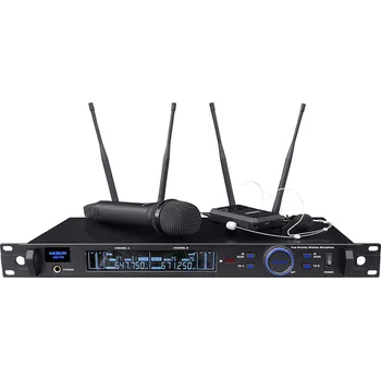 Mikrofon DEXON Bezdrátový mikrofon diverzitní ruční + náhlavní / klopový, 2kanálový MBD 742